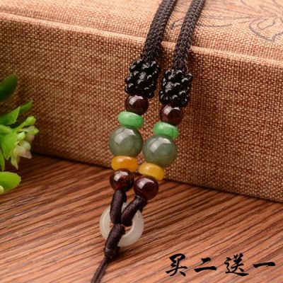 油青翡翠玛瑙手工编织玉佛玉坠吊坠挂绳挂坠玉佩项链挂件绳子男女