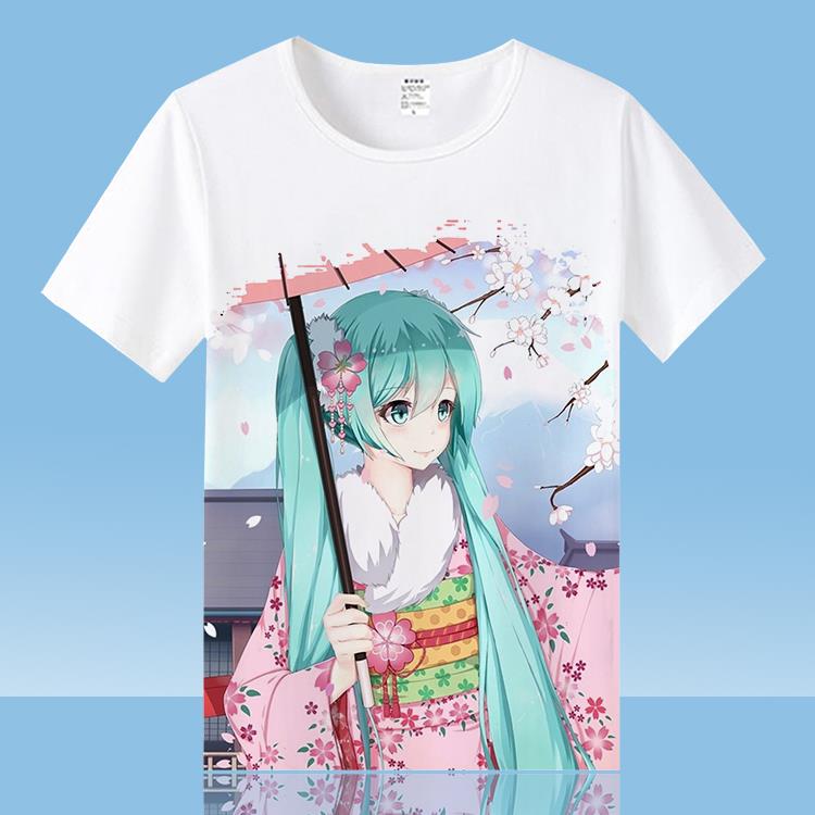 初音未来/千本樱/镜音双子/雪初音短袖t恤男女动漫周边长袖衣服