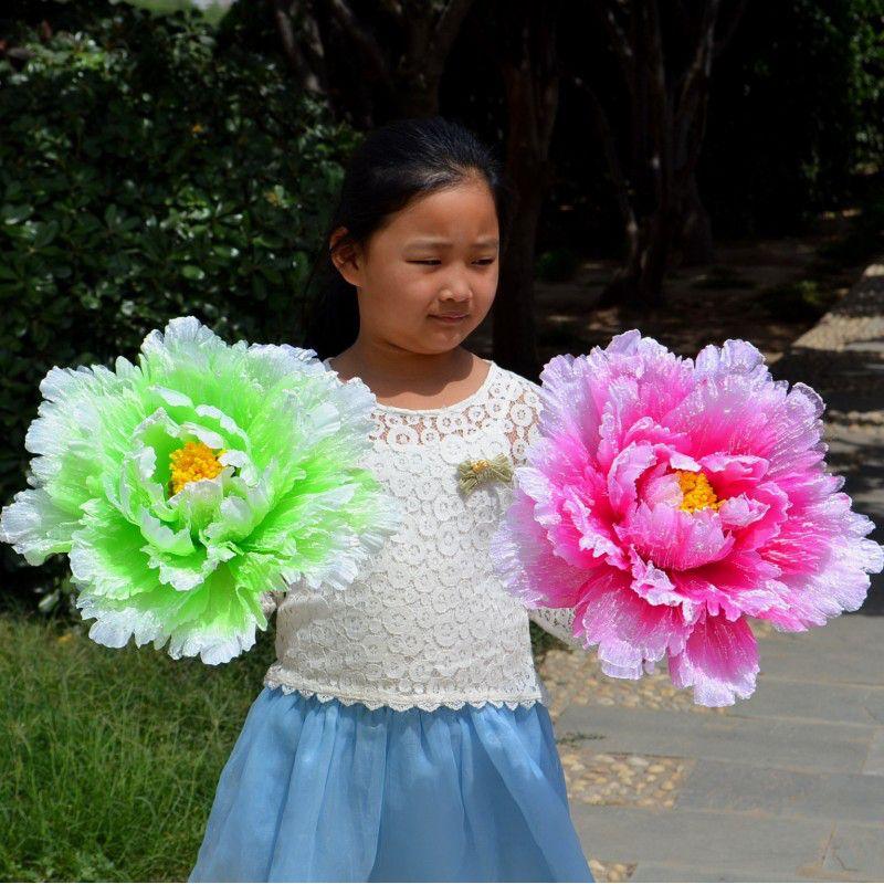 六一舞蹈道具牡丹花道具儿童舞蹈手拿牡丹花运动会入场道具开幕式