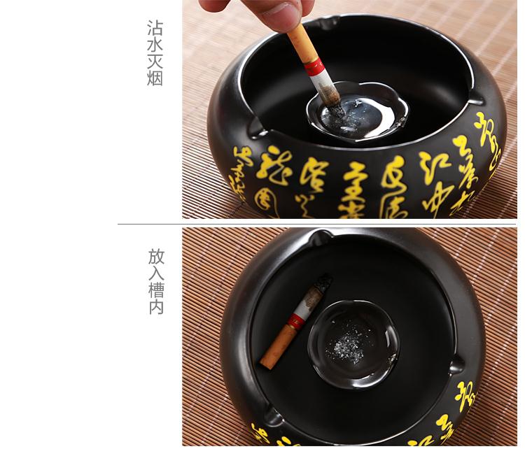 烟灰缸创意个性不带盖玻璃大号不锈钢水晶家用烟缸茶具配件