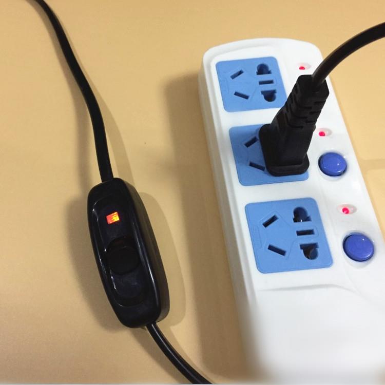 中途床头灯台灯电线开关10a床头灯带指示灯开关线上船形按钮控制